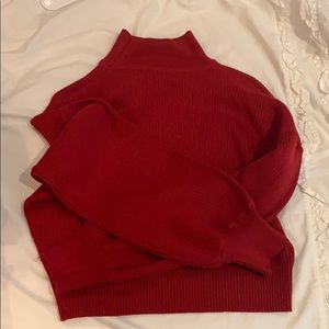 Cropped Red Turtleneck